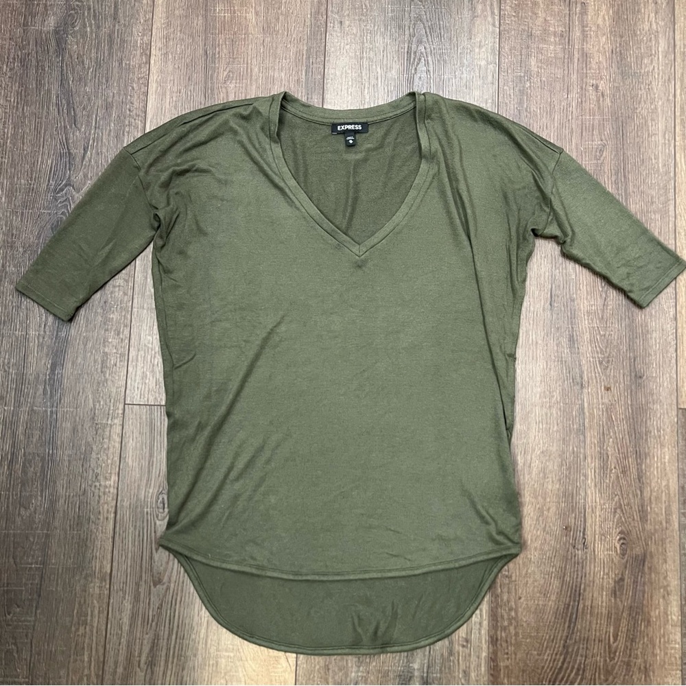 Express lightweight army green sweater
